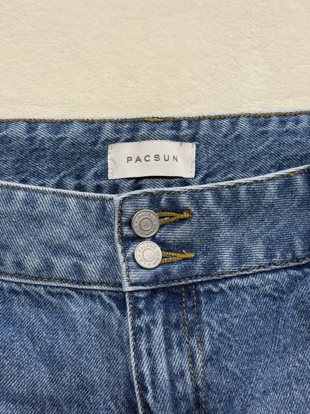 PacSun Baggy Jeans Womens 31 Blue Wide Leg 100% Cotton High Rise Y2K Denim - Picture 7 of 15